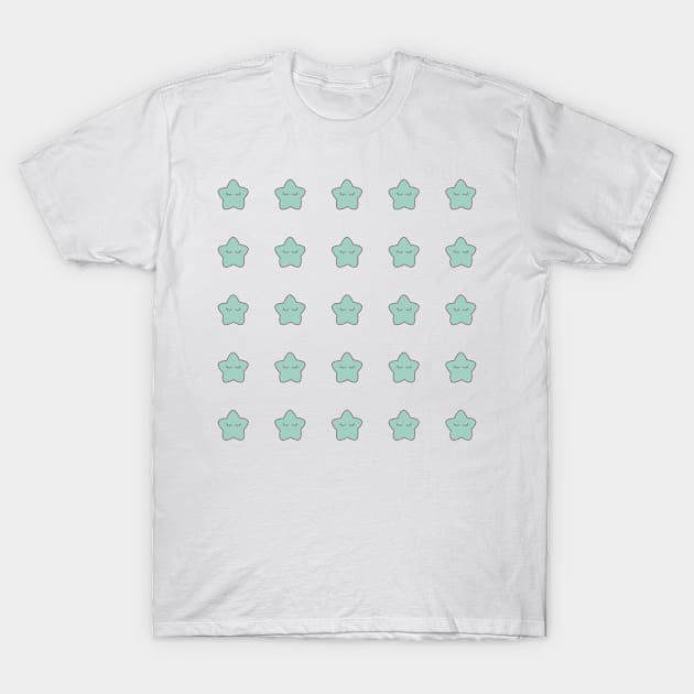 Mint Stars with eyelashes T-Shirt by My Bright Ink